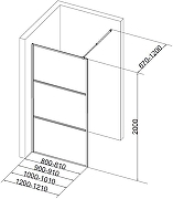 Душевая перегородка Aquanet SW-1200GST 120 352354 профиль Золото стекло прозрачное-1