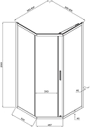 Душевой уголок Aquanet Bright AE90-P-90x90-BT 90х90 352421 профиль Черный стекло прозрачное-1