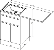 Тумба с раковиной Aquanet Токио 120 L 239211 цвет Белый-21