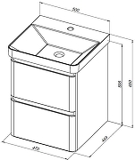 Тумба с раковиной Aquanet Эмбер 50 332505 подвесная цвет Белый матовый-8