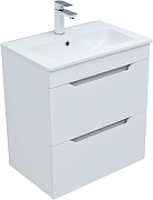 Тумба с раковиной Aquanet Практика 60 332510 подвесная цвет Белый матовый-1