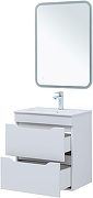 Тумба с раковиной Aquanet Практика 60 332510 подвесная цвет Белый матовый-7