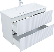 Тумба с раковиной Aquanet Джейн 100 332527 подвесная цвет Белый матовый-1