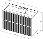Тумба с раковиной Aquanet Джейн 100 332527 подвесная цвет Белый матовый-5