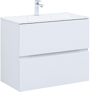 Тумба с раковиной Aquanet Джейн 80 332529 подвесная цвет Белый матовый-1