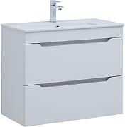 Тумба с раковиной Aquanet Практика 80 335760 подвесная цвет Белый матовый