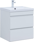 Тумба с раковиной Aquanet Нота New 58 335870 подвесная цвет Белый глянец