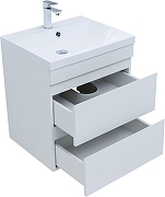 Тумба с раковиной Aquanet Нота New 58 335870 подвесная цвет Белый глянец-2