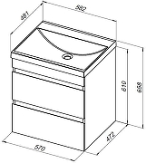 Тумба с раковиной Aquanet Нота New 58 335870 подвесная цвет Белый глянец-11