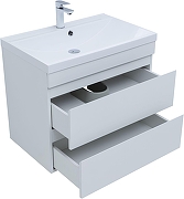 Тумба с раковиной Aquanet Нота New 75 335871 подвесная цвет Белый глянец-3