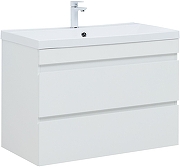 Тумба с раковиной Aquanet Нота New 90 335872 подвесная цвет Белый глянец