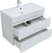 Тумба с раковиной Aquanet Нота New 90 335872 подвесная цвет Белый глянец-2