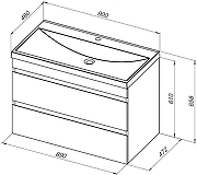 Тумба с раковиной Aquanet Нота New 90 335872 подвесная цвет Белый глянец-15
