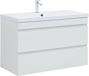 Тумба с раковиной Aquanet Нота New 100 335873 подвесная цвет Белый глянец