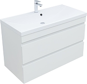 Тумба с раковиной Aquanet Нота New 100 335873 подвесная цвет Белый глянец-1