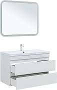 Тумба с раковиной Aquanet Нота New 100 335873 подвесная цвет Белый глянец-3
