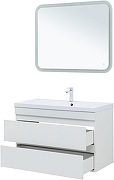 Тумба с раковиной Aquanet Нота New 100 335873 подвесная цвет Белый глянец-7