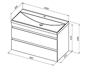 Тумба с раковиной Aquanet Нота New 100 335873 подвесная цвет Белый глянец-14
