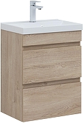 Тумба с раковиной Aquanet Нота New 50 335879 подвесная цвет Дуб светлый