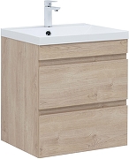 Тумба с раковиной Aquanet Нота New 58 335880 подвесная цвет Дуб светлый