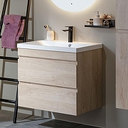 Тумба с раковиной Aquanet Нота New 75 335881 подвесная цвет Дуб светлый-10