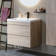 Тумба с раковиной Aquanet Нота New 90 335882 подвесная цвет Дуб светлый-10
