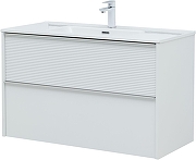 Тумба с раковиной Aquanet Вита 100 339163 подвесная цвет Белый матовый-3