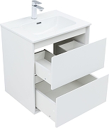 Тумба с раковиной Aquanet Милан 60 340152 подвесная цвет Белый глянец-2