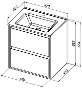 Тумба с раковиной Aquanet Милан 60 340152 подвесная цвет Белый глянец-6