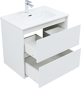 Тумба с раковиной Aquanet Милан 70 340153 подвесная цвет Белый глянец-2