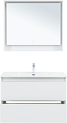 Тумба с раковиной Aquanet Милан 100 340155 подвесная цвет Белый глянец-4