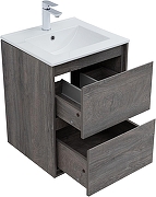Тумба с раковиной Aquanet Милан 50 340156 подвесная цвет Дуб рошелье-1