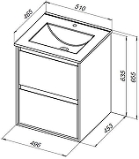 Тумба с раковиной Aquanet Милан 50 340156 подвесная цвет Дуб рошелье-7