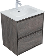 Тумба с раковиной Aquanet Милан 60 340157 подвесная цвет Дуб рошелье-1