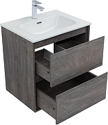 Тумба с раковиной Aquanet Милан 60 340157 подвесная цвет Дуб рошелье-2