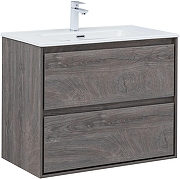 Тумба с раковиной Aquanet Милан 80 340159 подвесная цвет Дуб рошелье