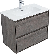 Тумба с раковиной Aquanet Милан 80 340159 подвесная цвет Дуб рошелье-1