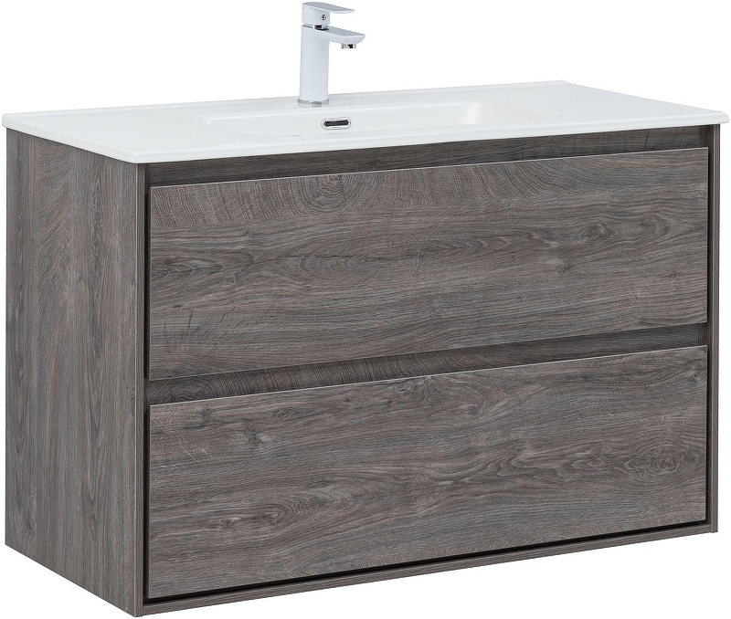 Тумба с раковиной Aquanet Милан 100 340160 подвесная 