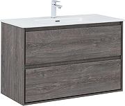 Тумба с раковиной Aquanet Милан 100 340160 подвесная цвет Дуб рошелье