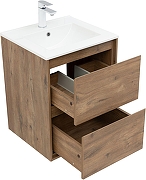 Тумба с раковиной Aquanet Милан 50 340161 подвесная цвет Дуб рустикальный-2