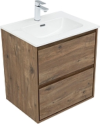 Тумба с раковиной Aquanet Милан 60 340162 подвесная цвет Дуб рустикальный-1