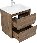 Тумба с раковиной Aquanet Милан 60 340162 подвесная цвет Дуб рустикальный-2