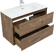 Тумба с раковиной Aquanet Милан 100 340165 подвесная цвет Дуб рустикальный-2