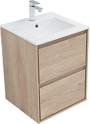 Тумба с раковиной Aquanet Милан 50 340166 подвесная цвет Дуб светлый