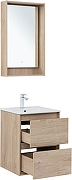 Тумба с раковиной Aquanet Милан 50 340166 подвесная цвет Дуб светлый-2