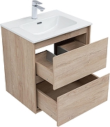 Тумба с раковиной Aquanet Милан 60 340167 подвесная цвет Дуб светлый-2