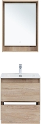 Тумба с раковиной Aquanet Милан 60 340167 подвесная цвет Дуб светлый-4