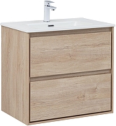 Тумба с раковиной Aquanet Милан 70 340168 подвесная цвет Дуб светлый