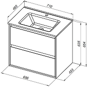 Тумба с раковиной Aquanet Милан 70 340168 подвесная цвет Дуб светлый-9