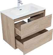 Тумба с раковиной Aquanet Милан 80 340169 подвесная цвет Дуб светлый-1